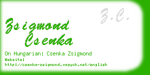 zsigmond csenka business card